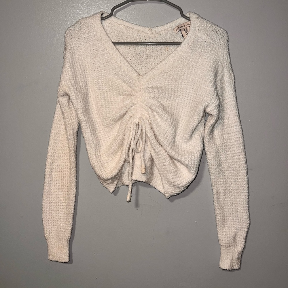 White sweater, brand: sincerely jules, size: XS